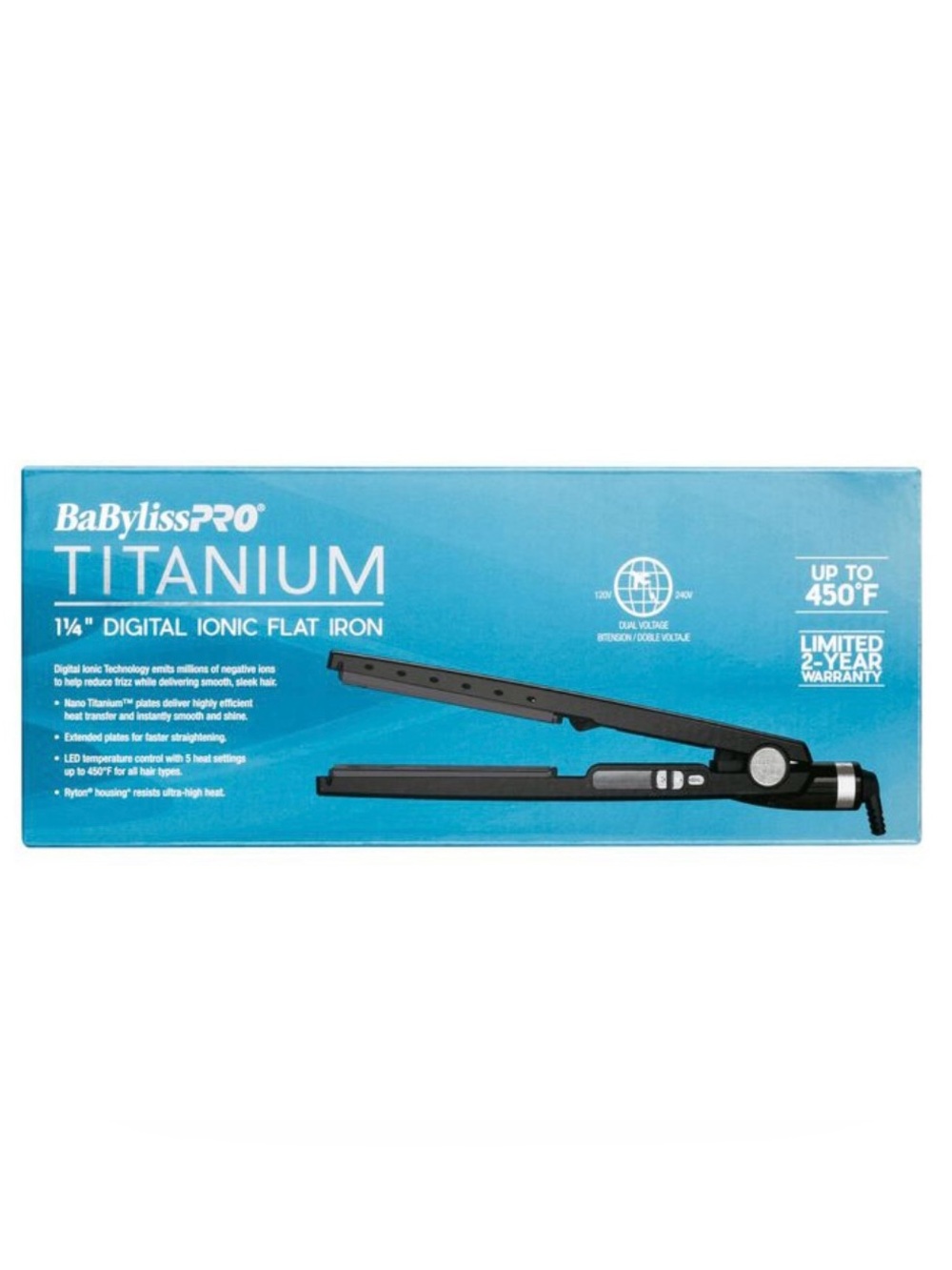 BaBylissPRO Titanium 1 1/4 Digital Ionic Flat Iron